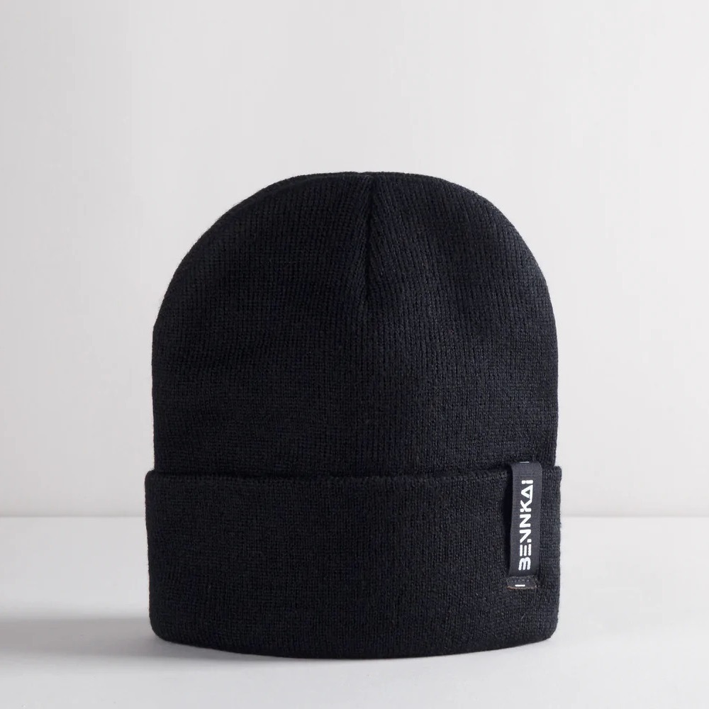NWOT Benkai Black Ribbed Knit Beanie